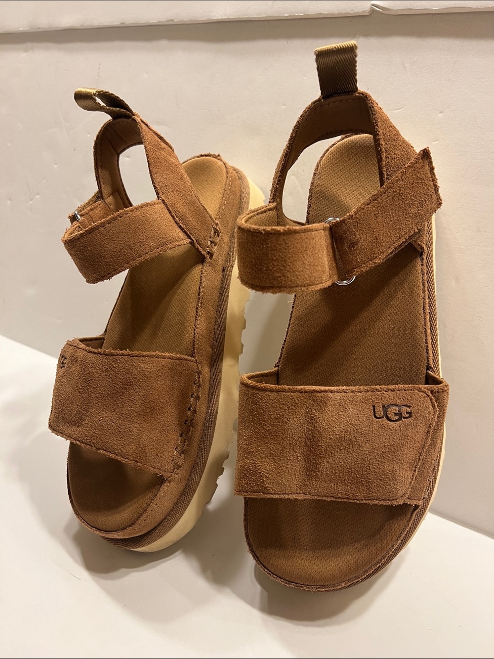 UGG Women's Chestnut Suede Double-Strap Platform Sandals